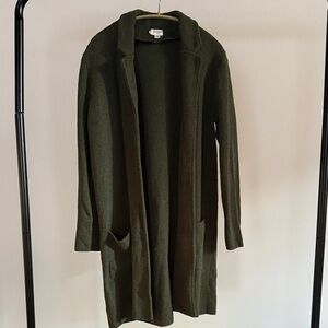 J. Crew Olive Green Open Front Cardigan